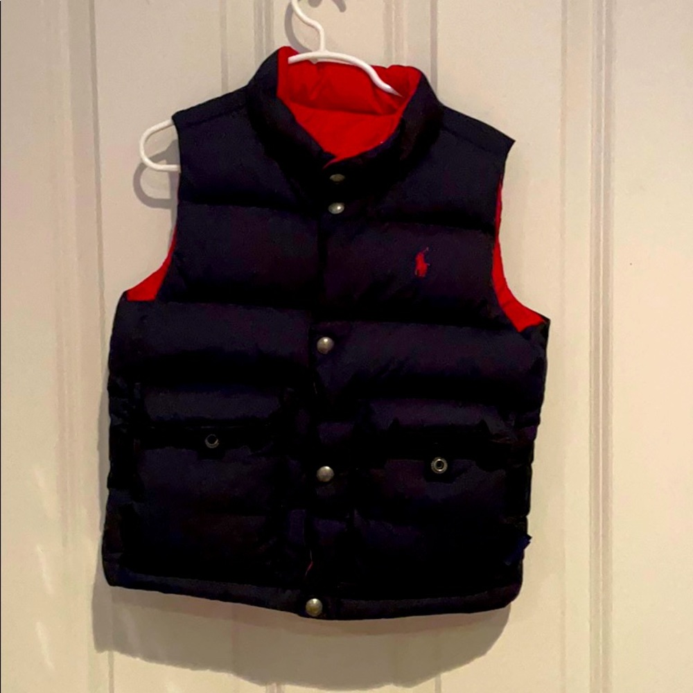 Reversible navy/red RL vest